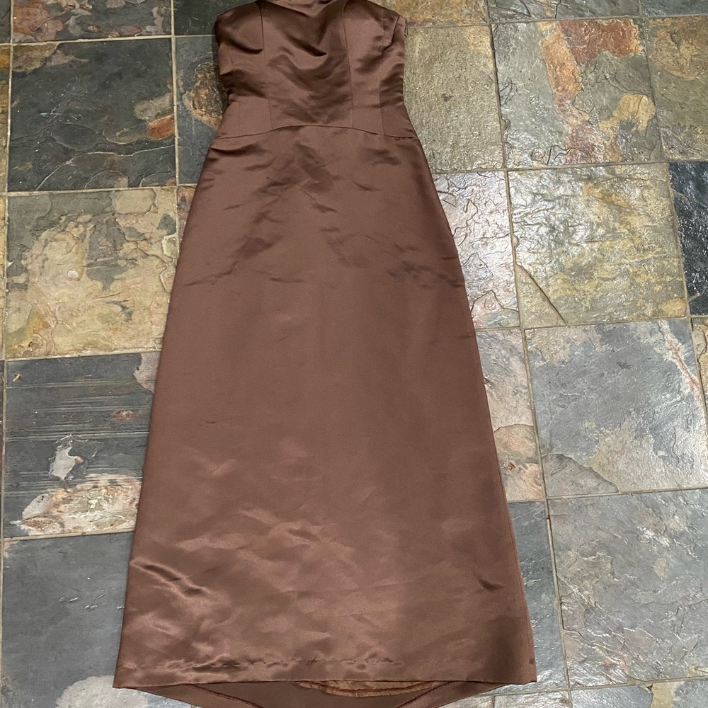 Brown Strapless Dress by Bill Levkoff (Size 4)